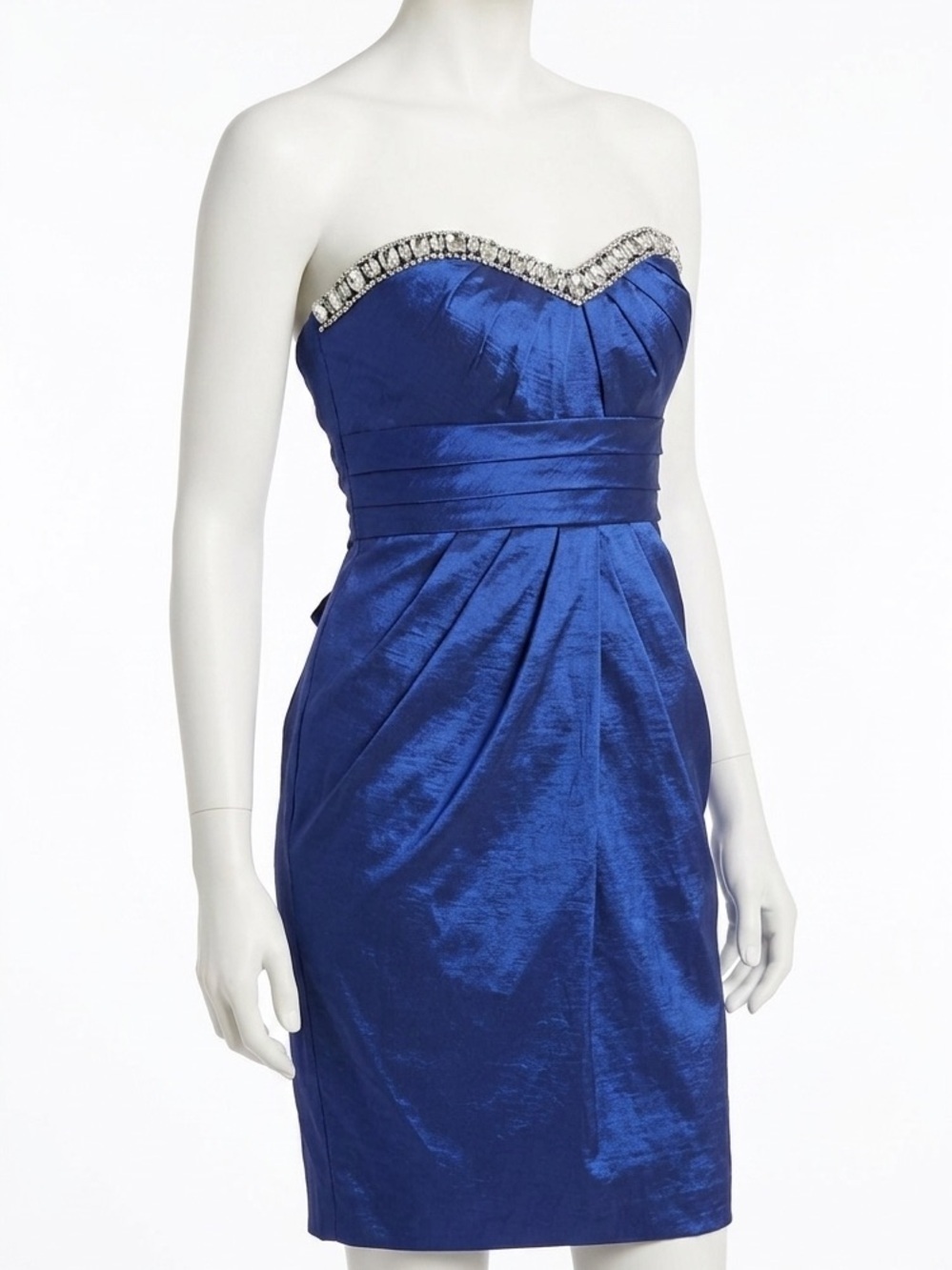 City Studio Strapless Blue Cocktail Dress Size 1 Beaded Prom Wedding Formal